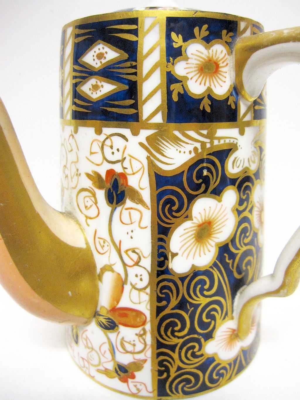 muito raro antigo bule de café em porcelana Imari - Royal Crown Derby