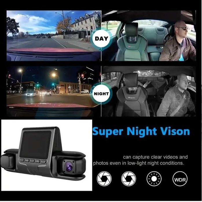 Новый видеорегистратор Dash Cam HD1080p  с камерой заднего вида