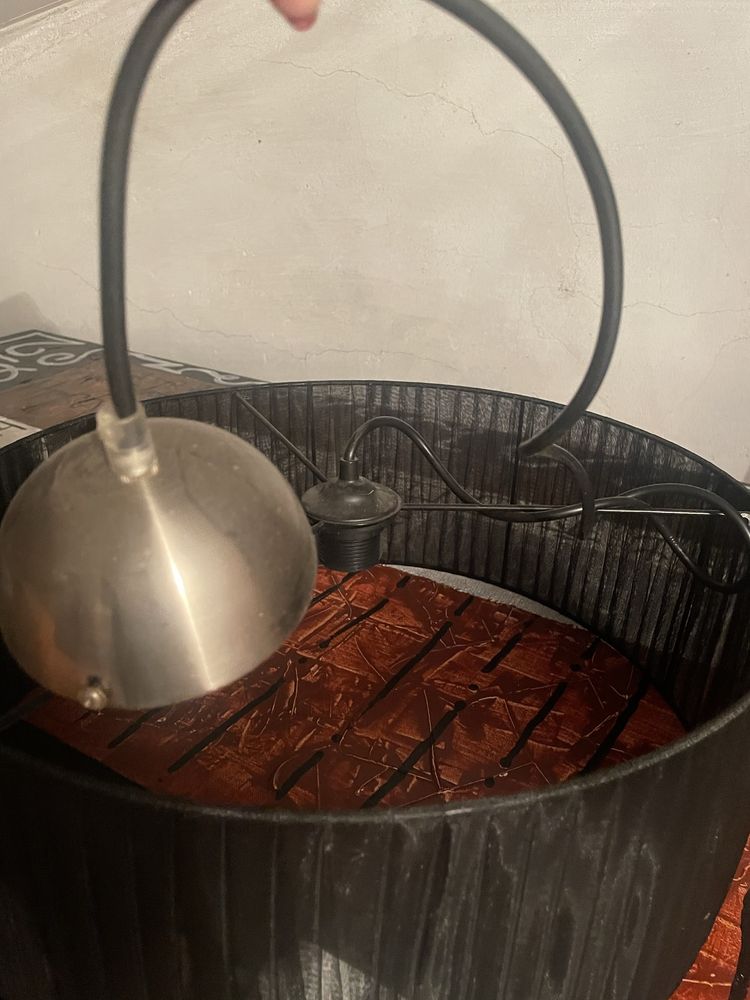 Abat jour de tecto redondo preto
