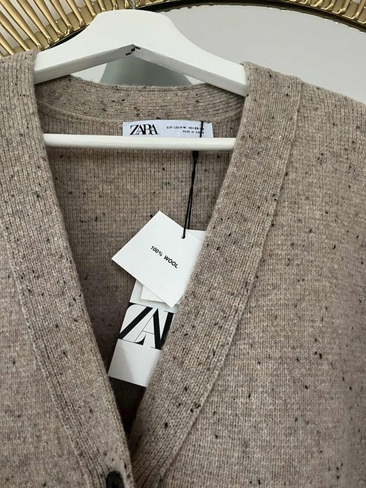 Kardigan oversize ze 100% wełny Zara S-M