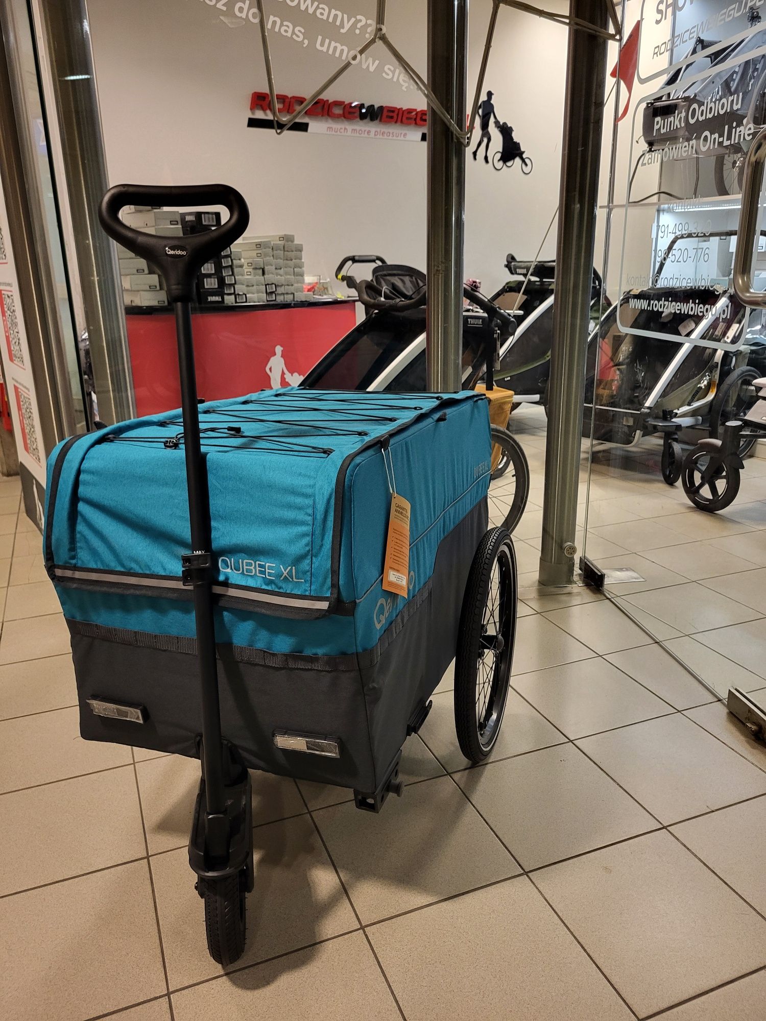Qeridoo Qubee XL z dyszlem spacerowym przyczepka rowerowa