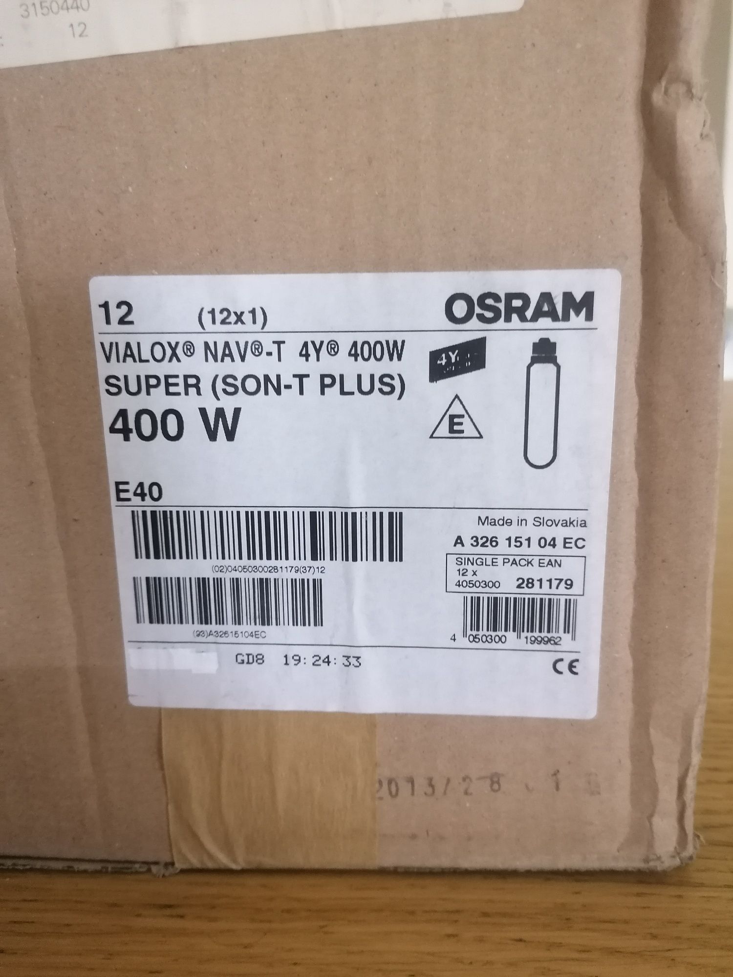 Żarówka sodowa HPS 400W
Osram NAV T Super 4Y