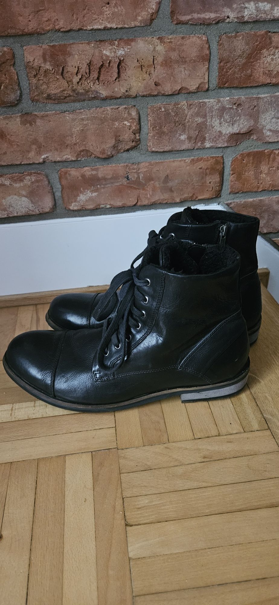 Buty botki męskie 45 kozaki czarne reserved