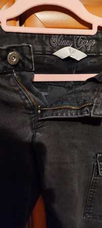Jeansy czarne grubszy materiał