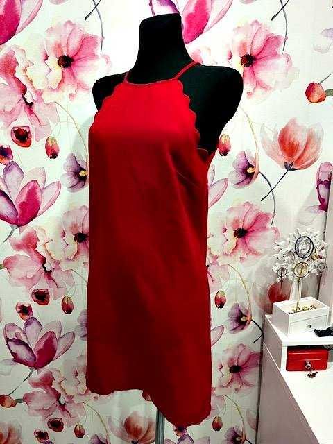 new look sukienka imprezowa czerwona hit blog roz.34