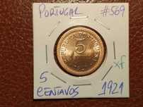 949 Moeda de 5 centavos de 1921 (XF) em bronze - Portugal