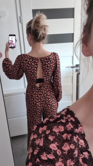 Reclaimed Vintage S 36 M 38 piękny kombinezon szerokie nogawki