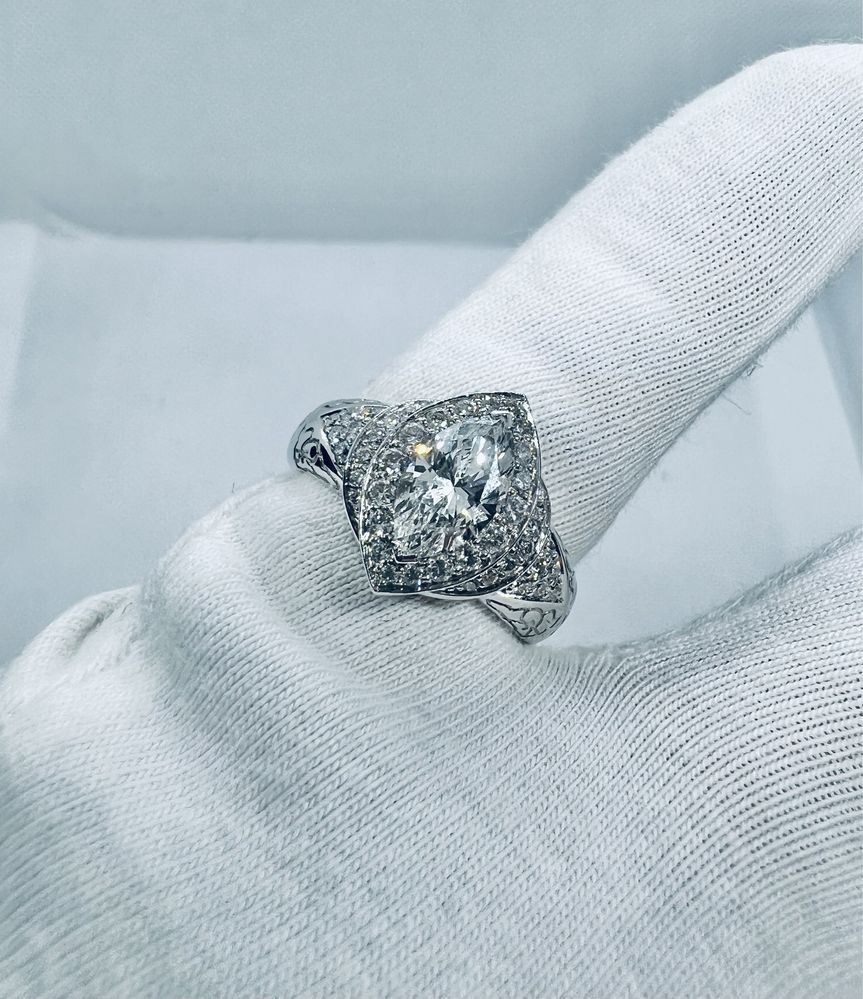 Золотое кольцо ( каблучка з діамантами  ) с бриллиантами 1.34 карат.