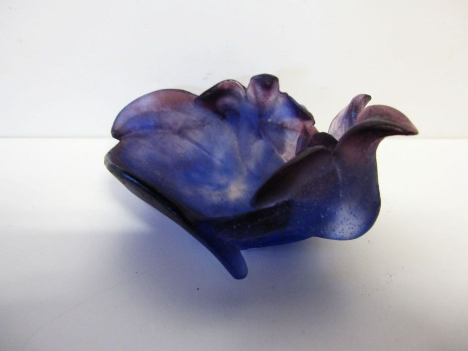 fantástica pequena taça Orquídea em pasta de vidro DAUM Nancy França