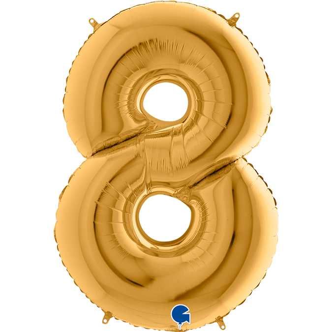 Balões de Números - foil Dourado 102 cm – 0 ao 9