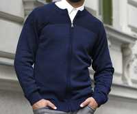 Rozpinany sweter męski bawełniany - Granatowy XL