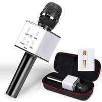 Bluetooth мікрофон для караоке Q7 Блютуз мікро + ЧОХОЛ Чорний