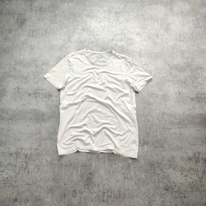 MĘSKA Koszulka Biała Bawełna PREMIUM Male Logo Hugo Boss Elegancka