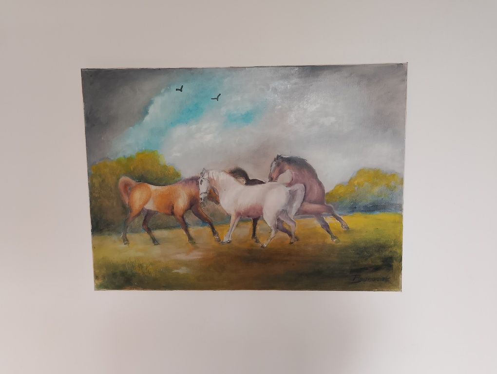 Pejzaż konie 70/50 cm