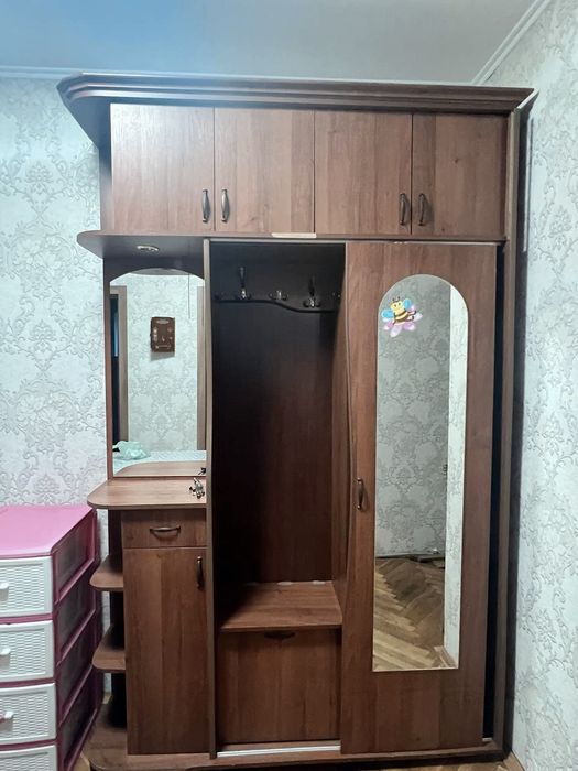 Передпокій, вмісткий та функціональний. Шафа для одягу, гачки для одяг