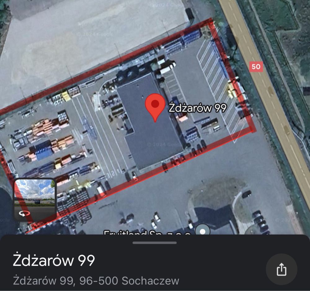 Hala magazynowa 900 m2 Sochaczew na utwardzonej działce 6700 m2