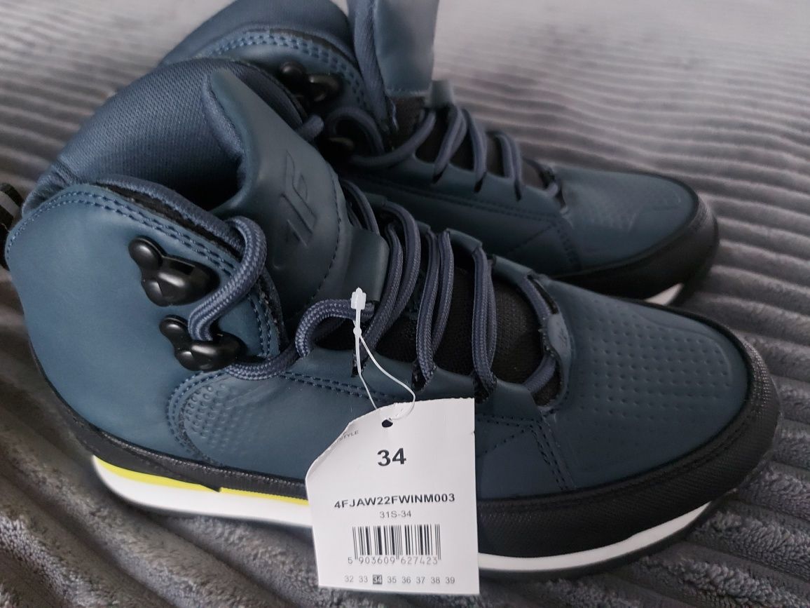 Nowe buty zimowe, przejściowe, trzewiki, kozaki,  śniegowce 4f rozm.34