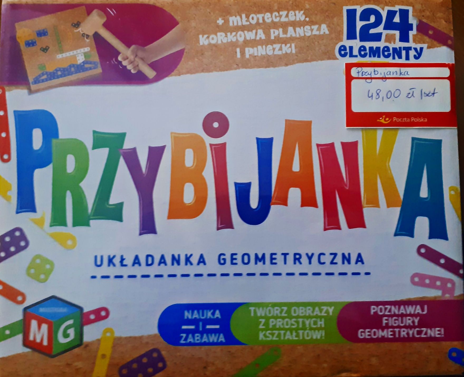 Przybijanka gra dla dzieci, układanka geometryczna