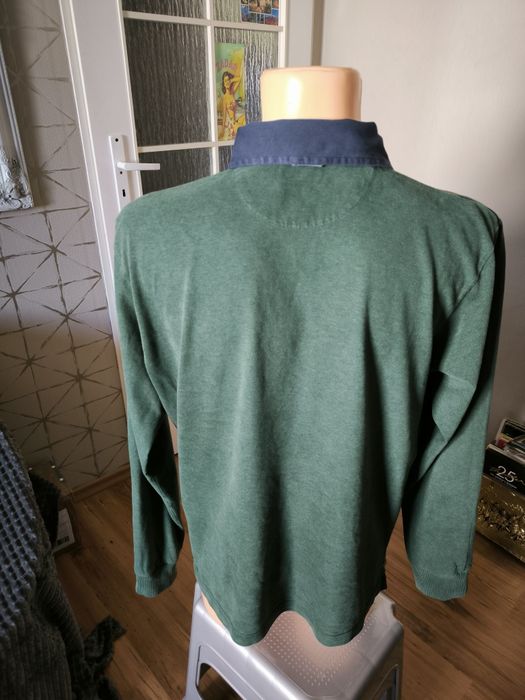 Gant longsleeve męski polo długi rękaw L zielone