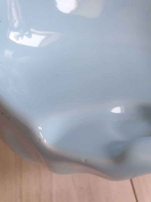 Niebieska stara mydelniczka vintage PRL ceramiczna