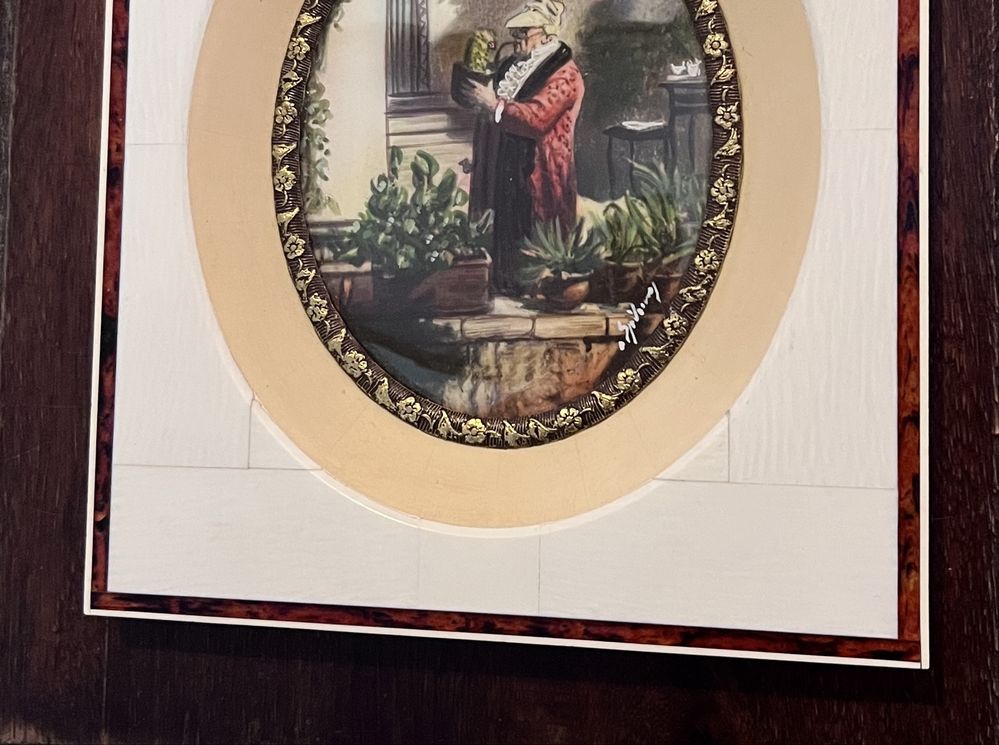 Ręcznie malowana miniatura Carl Spitzweg „Miłośnik kaktusów”