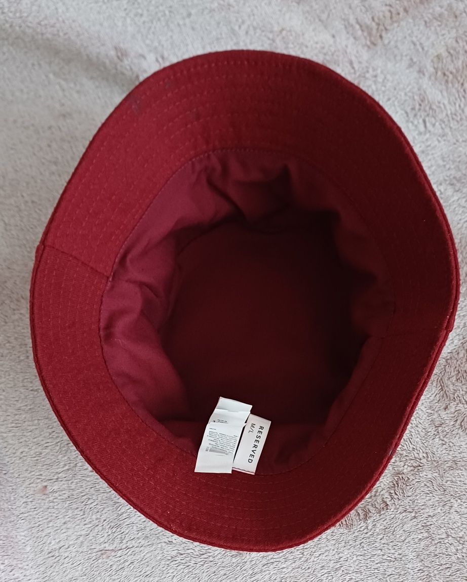 Kapelusz z kokardką bordowy M Reserved bucket hat