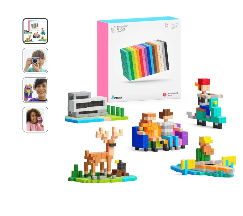 Klocki Magnetyczne Pixio, idealne na prezent. 1600 sztuk Minecraft
