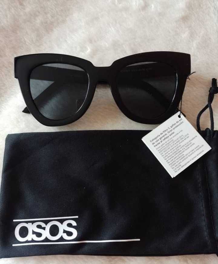 ASOS/Okulary przeciwsłoneczne w etui z Londynu, kocie oczy, NOWE