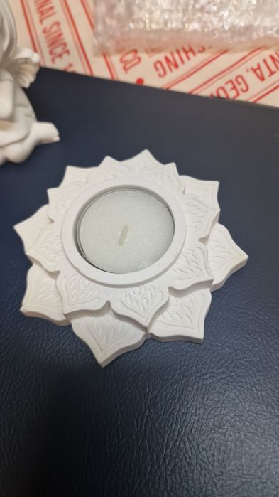 Base para vela em pó de mármore aromático