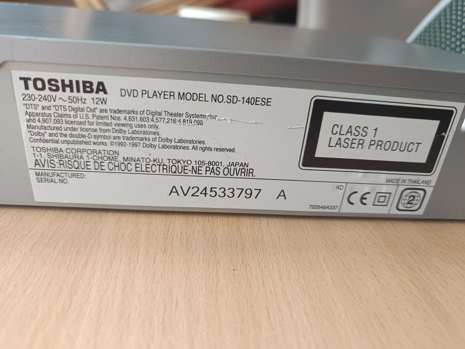 Odtwarzacz DVD Toshiba