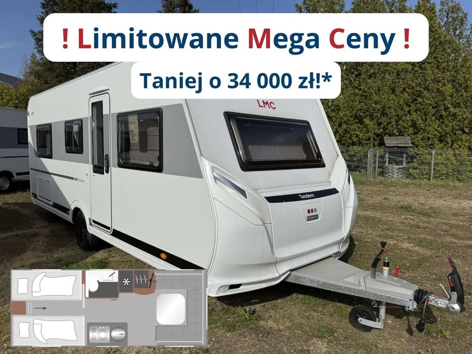 LMC Tandero 510E - Nowa, 4 Osobowa, FV23%  - NOWA, 4 os, FV23%, Hymer Center Pomorze, Oddzielne łóżka