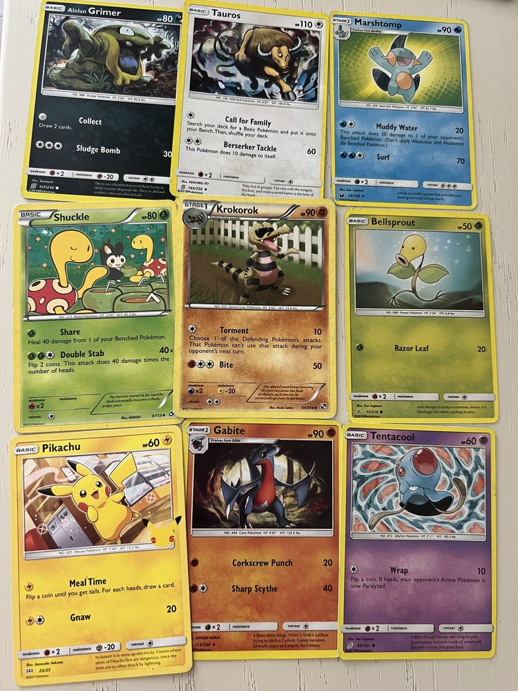 Карточки Pokemon Energy
