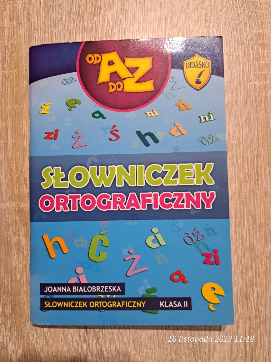 Słowniczek ortograficzny klasa II