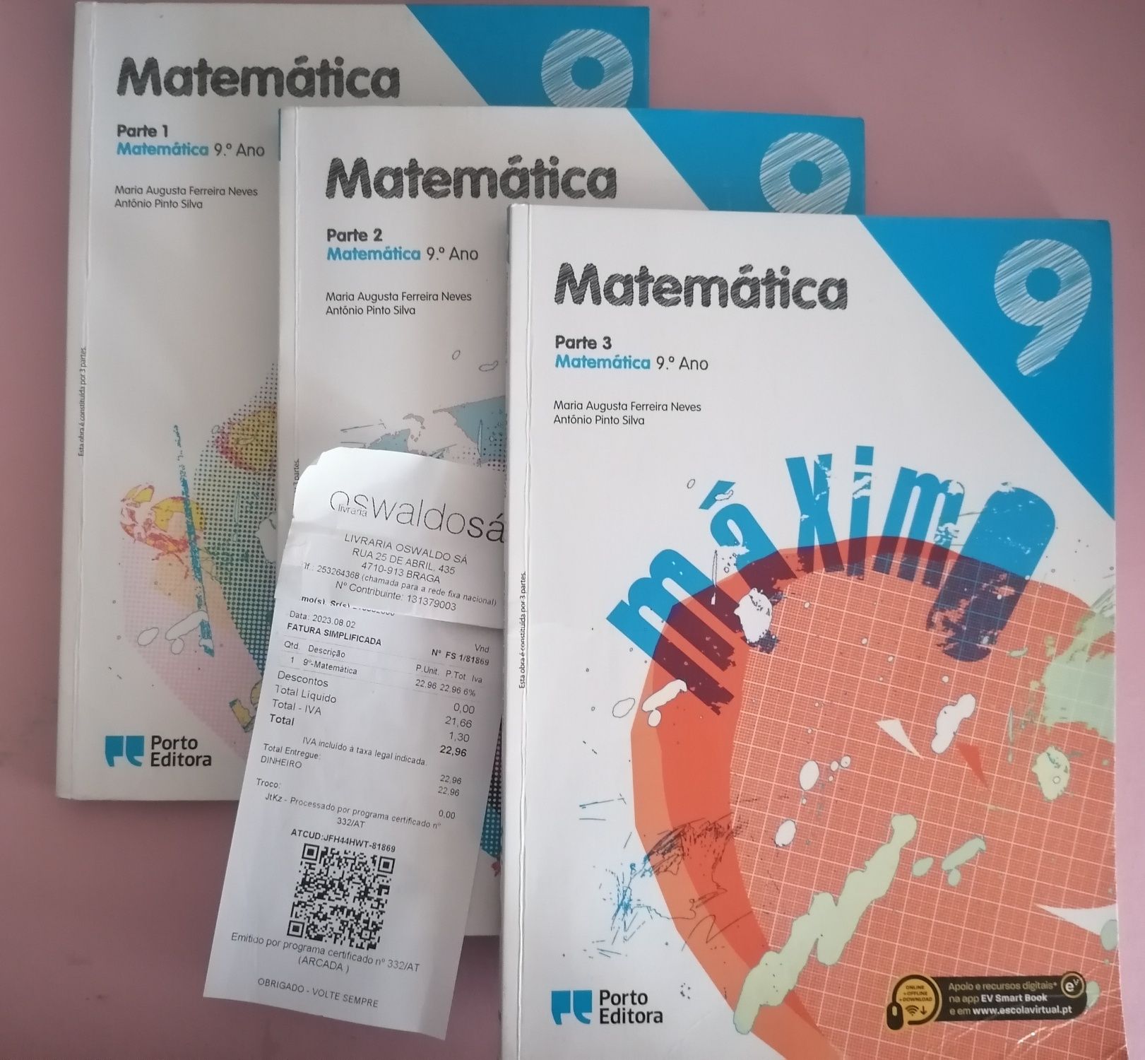 3 Manuais de  Matemática 9° ano