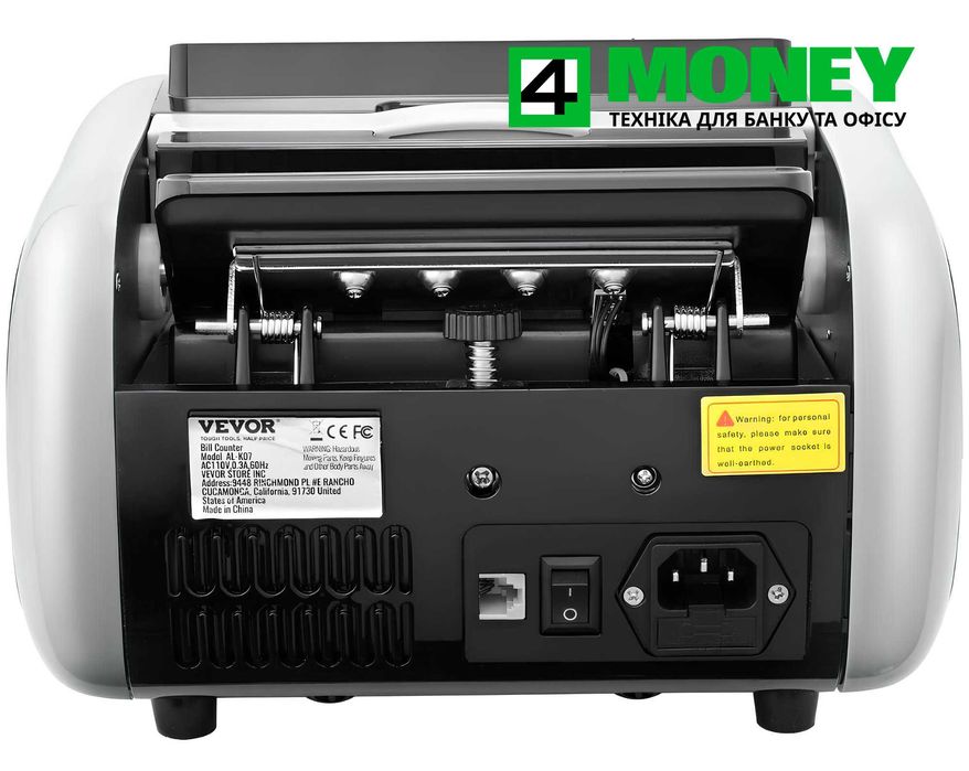 Счетная Машинка для подсчета Банкнот VEVOR Счетчик с проверкой валюты