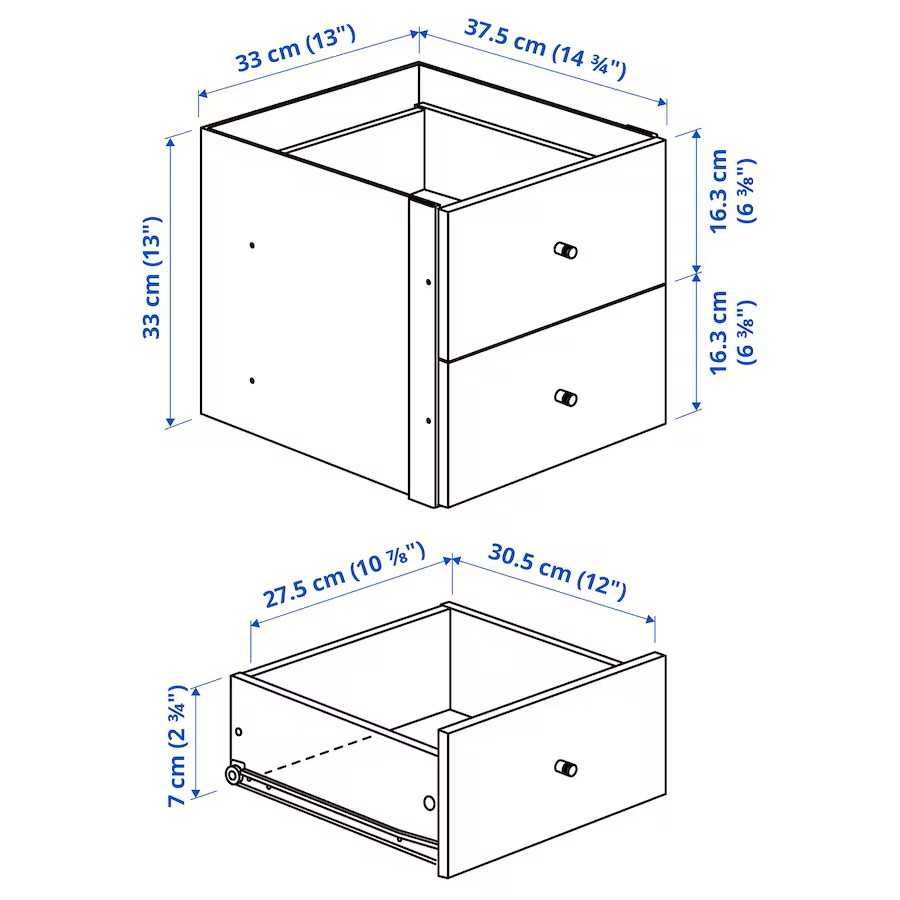 Wkład z 2 szufladami, biały kallax IKEA  Nowy w kartonie 6 szt