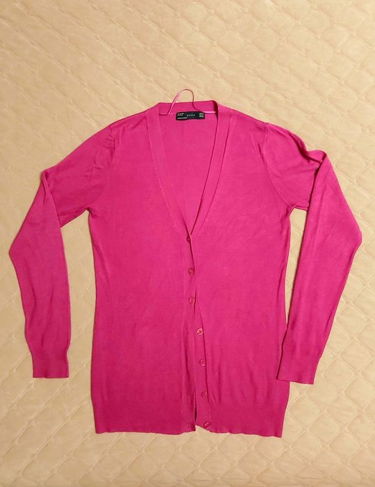 Casaco malha fina fúcsia, Zara