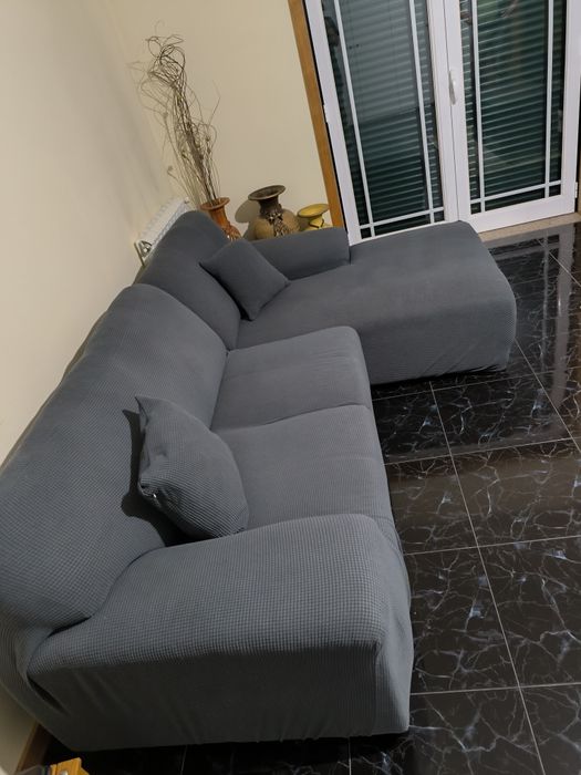 Sofá cinza 3 lugares