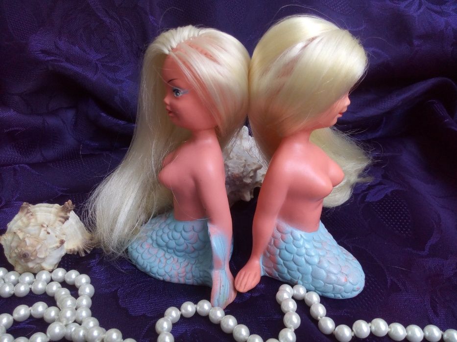 Кукла ГДР Русалочка 1960-е винтаж 13 см резина эмаль русалка Германия