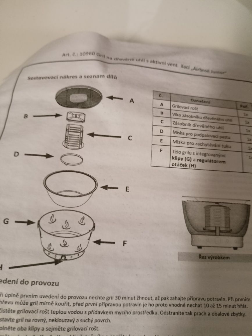 Grill węglowy z nadmuchem- turystyczny