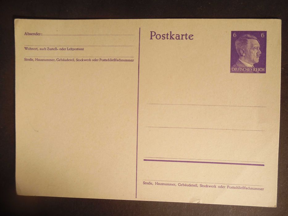 Selos Alemanha Nazi 1939/45-Postal D/1 - NOVO