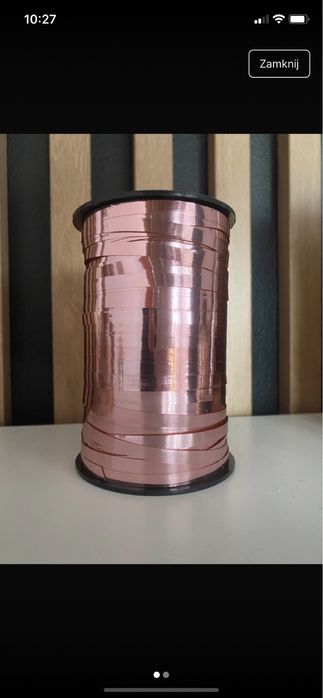 Wstazka rose gold do balonów wieczór panienski metaliczna