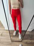Legginsy pikowane czerwone wysoki stan podkreślające pupę