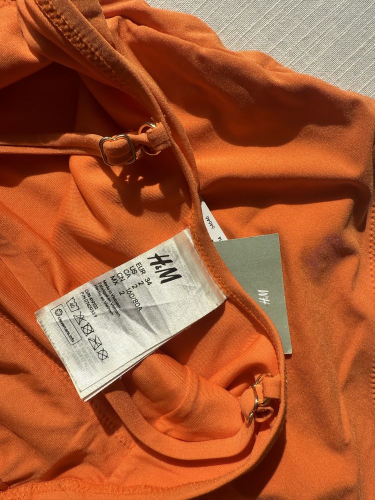 Nowy strój kąpielowy jednoczęściowy pomarańczowy hm h&m xs body