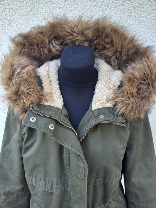H&M Divided. Damska parka, khaki. Roz 42
