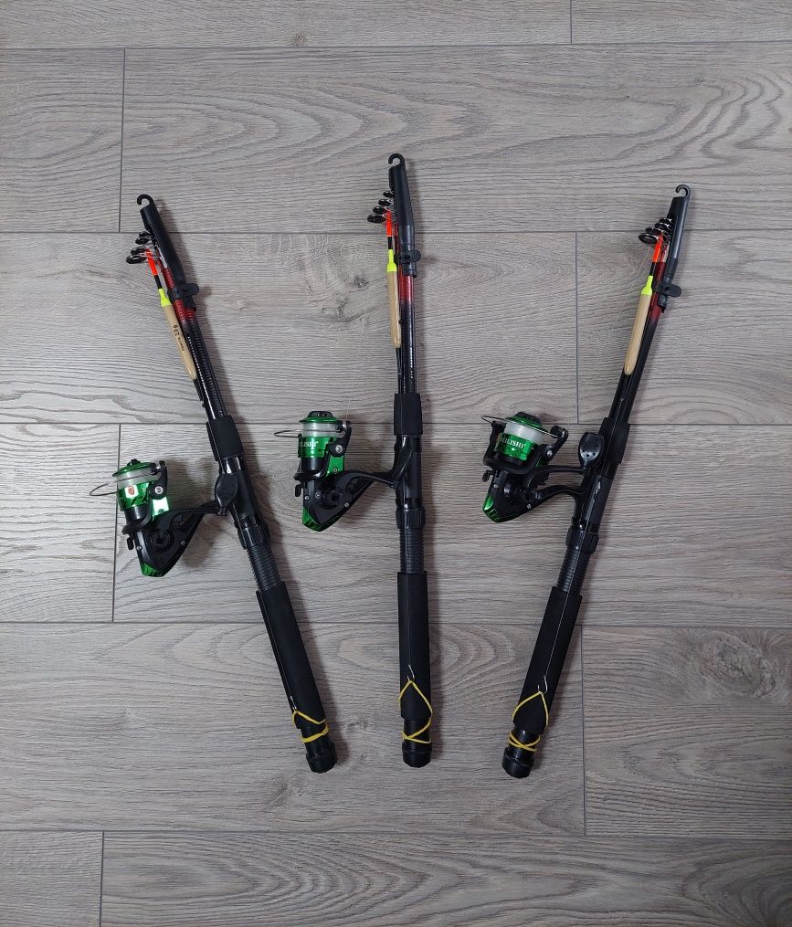 Удочки спінінги Rumpol Strong 2.4м з катушкою та повною оснасткою