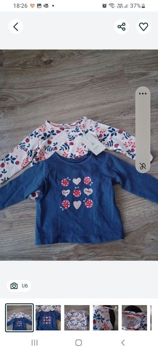 Nowy 2 pak bluzek niemowlęcych rozm.50/52