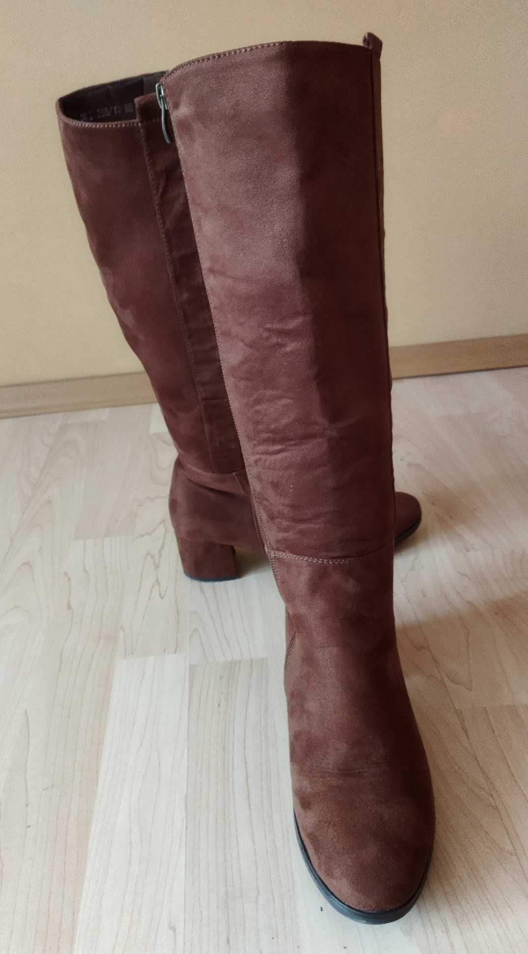 Buty Kozaki 38  (37) brązowo rude dwa razy użyte