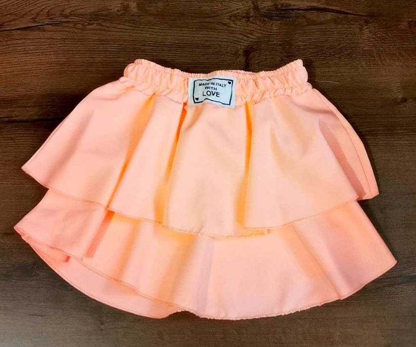 Spódnica mini falbany Uni róż Italy Moda