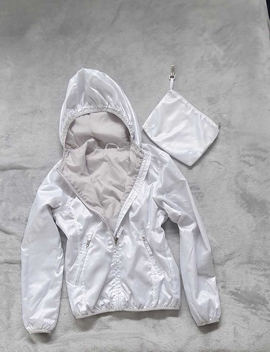 CK Calvin Klein kurtka wiatrówka bomberka kaptur NOWA biała XS S M